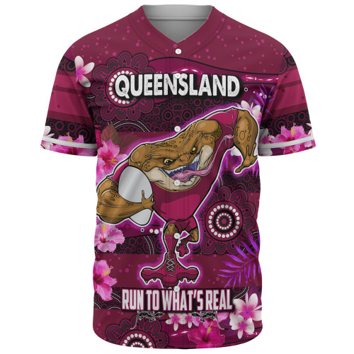 Queensland Baseball Shirt - Run To What's Real With Aboriginal Style
