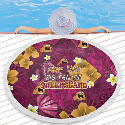Queensland Sport Custom Beach Blanket - Custom Big Fan Argyle Tropical Patterns Style  Beach Blanket