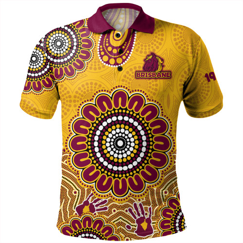 Brisbane City Polo Shirt - Custom Australia Supporters With Aboriginal Inspired Style