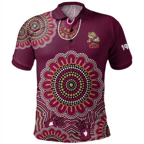 Queensland Polo Shirt - Custom Australia Supporters With Aboriginal Inspired Style