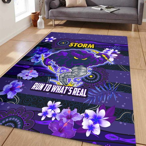 Melbourne Sport Custom Area Rug - Run To What's Real With Aboriginal Style Area Rug