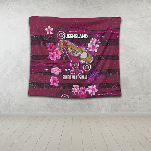 Queensland Sport Custom Tapestry - Run To What's Real With Aboriginal Style Tapestry