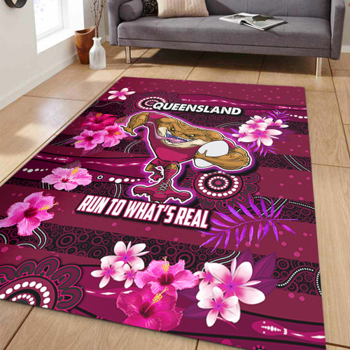 Queensland Sport Custom Area Rug - Run To What's Real With Aboriginal Style Area Rug