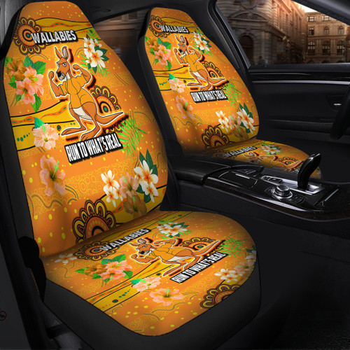 Australia Sport Custom Car Seat Covers - Run To What's Real With Aboriginal Style Car Seat Covers