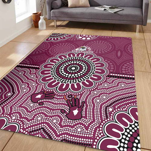 Sydney's Northern Beaches Sport Custom Area Rug - Australia Supporters With Aboriginal Inspired Style Area Rug