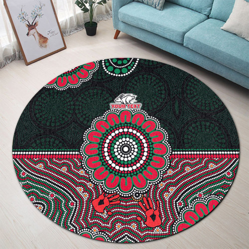 South of Sydney Sport Custom Round Rug - Australia Supporters With Aboriginal Inspired Style Round Rug