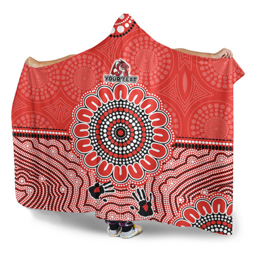 Illawarra and St George Sport Custom Hooded Blanket - Australia Supporters With Aboriginal Inspired Style Hooded Blanket