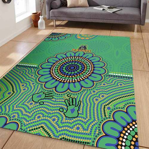 Canberra City Sport Custom Area Rug - Australia Supporters With Aboriginal Inspired Style Area Rug