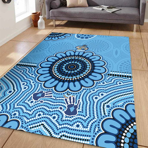 New South Wales Sport Custom Area Rug - Australia Supporters With Aboriginal Inspired Style Area Rug
