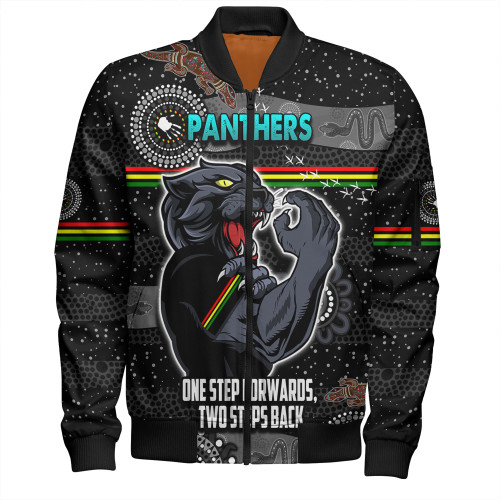Penrith City Bomber Jacket - One Step Forwards Two Steps Back With Aboriginal Style