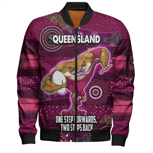 Queensland Bomber Jacket - One Step Forwards Two Steps Back With Aboriginal Style