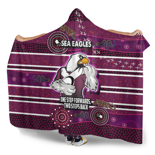 Sydney's Northern Beaches Sport Custom Hooded Blanket - One Step Forwards Two Steps Back With Aboriginal Style Hooded Blanket