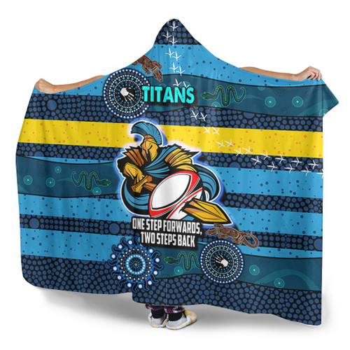 Gold Coast Sport Custom Hooded Blanket - One Step Forwards Two Steps Back With Aboriginal Style Hooded Blanket