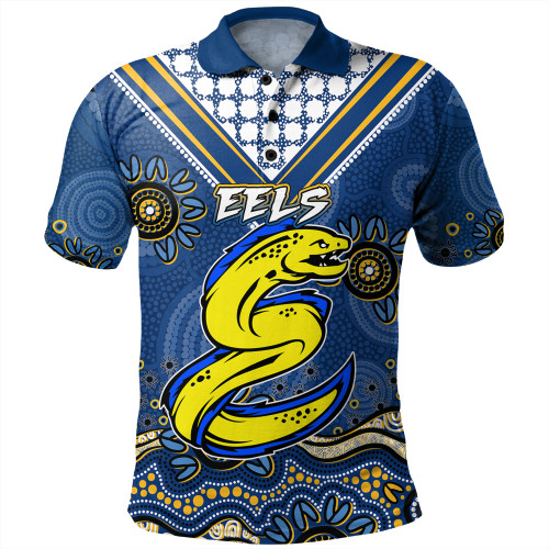 Parramatta Sport Polo Shirt - Custom Blue Eels Blooded Aboriginal Inspired