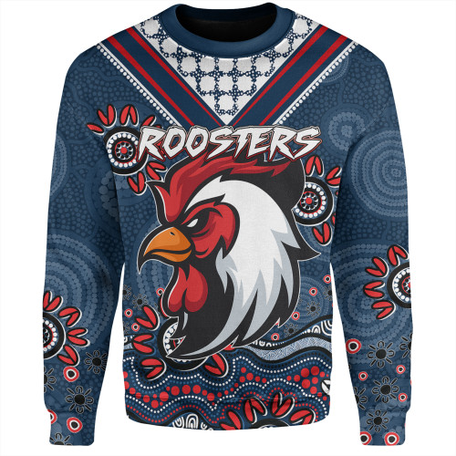 East of Sydney Sport Sweatshirt - Custom Blue Roosters Blooded Aboriginal Inspired