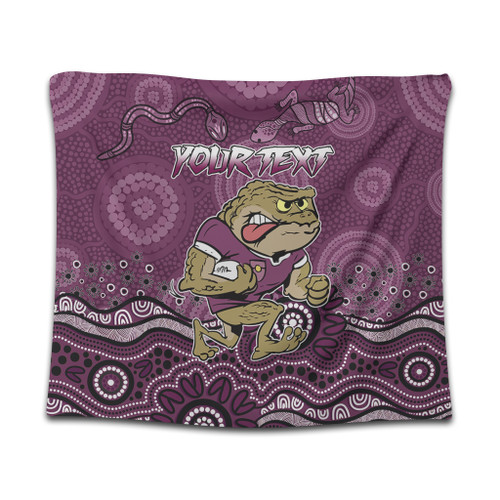 Queensland Sport Custom Tapestry - Custom Maroon Cane Toad Blooded Aboriginal Inspired Tapestry