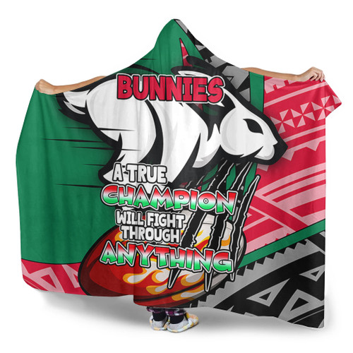 South of Sydney Hooded Blanket A True Champion Will Fight Through Anything With Polynesian Patterns