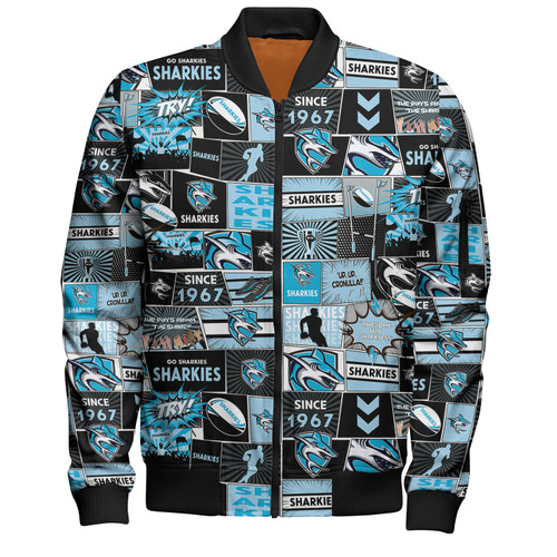 Sutherland and Cronulla Bomber Jacket - Team Of Us Die Hard Fan Supporters Comic Style