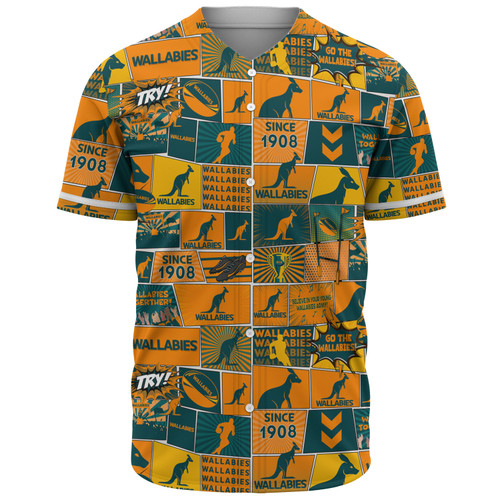 Wallabies Baseball Shirt - Team Of Us Die Hard Fan Supporters Comic Style