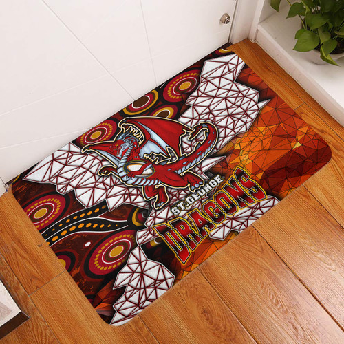 Australia Illawarra and St George Door Mat - Dragon Fire With Aboriginal Inspired Art