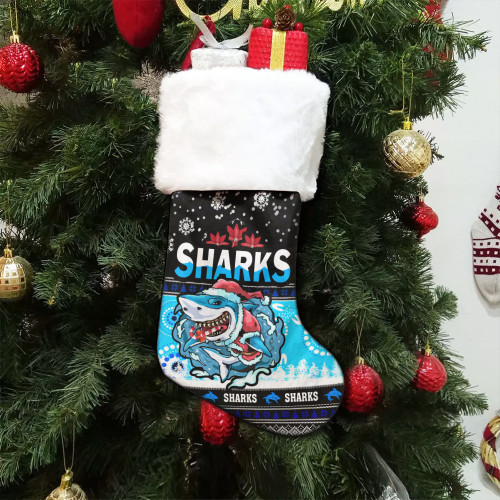 Sharks Christmas Stocking - Custom Sharks Christmas Aboriginal And Ugly Style Christmas Stocking