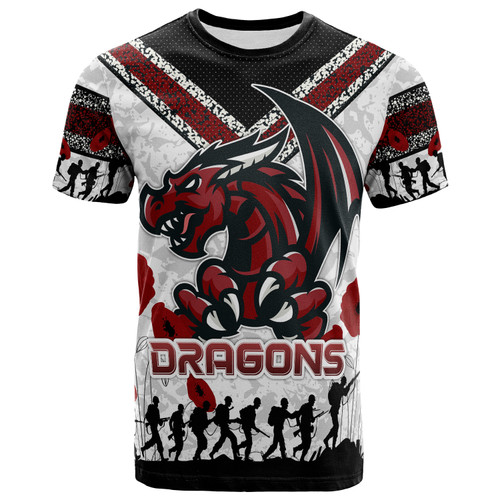 Australia Illawarra and St George T-shirt - Custom Anzac Day Dragons T-shirt