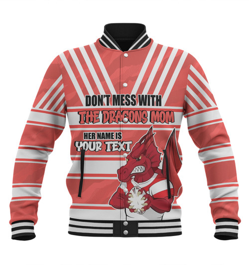 Illawarra and St George Mother's Day Baseball Jacket - Screaming Mom and Crazy Fan