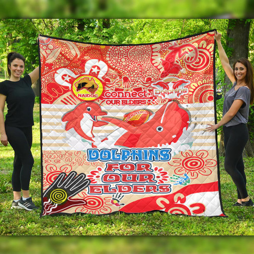 Redcliffe Naidoc Week Custom Quilt - Custom Go Mighty Phinny NAIDOC Week For Our Elders Quilt