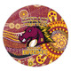 Brisbane City Aboriginal Custom Round Rug - Aboriginal Indigenous Inspired Real Fan Round Rug