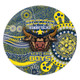 North Queensland Aboriginal Custom Round Rug - Aboriginal Indigenous Inspired Real Fan Round Rug