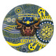 North Queensland Aboriginal Custom Round Rug - Aboriginal Indigenous Inspired Real Fan Round Rug