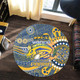 Parramatta Aboriginal Custom Round Rug - Aboriginal Indigenous Inspired Real Fan Round Rug