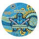 Gold Coast Aboriginal Custom Round Rug - Aboriginal Indigenous Inspired Real Fan Round Rug