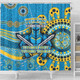 Gold Coast Aboriginal Custom Shower Curtain - Aboriginal Indigenous Inspired Real Fan Shower Curtain
