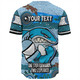 Sutherland and Cronulla Baseball Shirt - One Step Forwards Two Steps Back With Aboriginal Style
