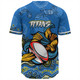 Gold Coast Sport Baseball Shirt - Custom Blue Titans Blooded Aboriginal Inspired