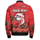 Redcliffe Sport Bomber Jacket - Custom Red Dolphins Blooded Aboriginal Inspired