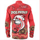 Redcliffe Sport Long Sleeve Shirt - Custom Red Dolphins Blooded Aboriginal Inspired