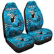 Sutherland and Cronulla Sport Custom Car Seat Covers - Custom Blue Sharkies Blooded Aboriginal Inspired Car Seat Covers