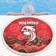 Redcliffe Sport Custom Beach Blanket - Custom Red Dolphins Blooded Aboriginal Inspired Beach Blanket