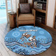 New South Wales Sport Custom Round Rug - Custom Blue Cockroach Blooded Aboriginal Inspired Round Rug