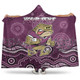 Queensland Sport Custom Hooded Blanket - Custom Maroon Cane Toad Blooded Aboriginal Inspired Hooded Blanket