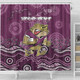 Queensland Sport Custom Shower Curtain - Custom Maroon Cane Toad Blooded Aboriginal Inspired Shower Curtain