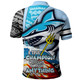 Sutherland and Cronulla Grand Final Polo Shirt - A True Champion Will Fight Through Anything With Polynesian Patterns