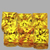 2.80 mm 6 pcs Square Princess Cut AAA Fire Natural Intense Yellow Sapphire {Flawless-VVS}