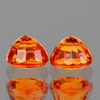 3.70 mm 2 pcs Round AAA Fire Intense Golden Orange Sapphire Natural {Flawless-VVS1}