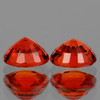 4.20 mm 2 pcs Round AAA Fire Intense Red Orange Sapphire Natural {Flawless-VVS1}--AAA Grade