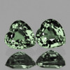 4.50 mm 2 pcs Heart AAA Fire Natural Green Sapphire {Flawless-VVS}