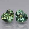 4.80 mm 2 pcs Heart AAA Fire Natural Green Sapphire {Flawless-VVS}