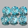 3.30 mm 6 pcs Round AAA Fire Natural Electric Blue Zircon {Flawless-VVS1}